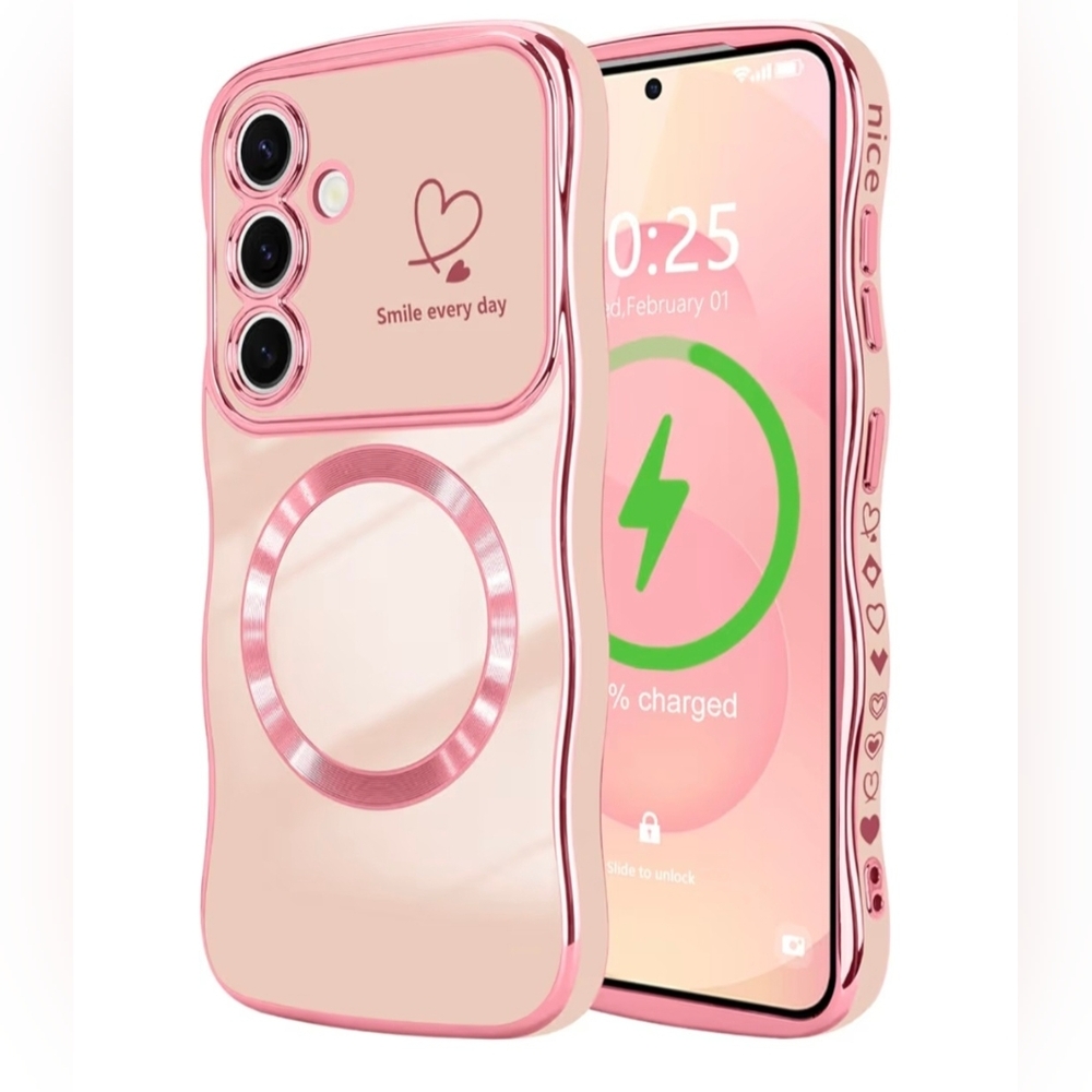 Pink Heart Design Samsung Galaxy S25 Phone Case